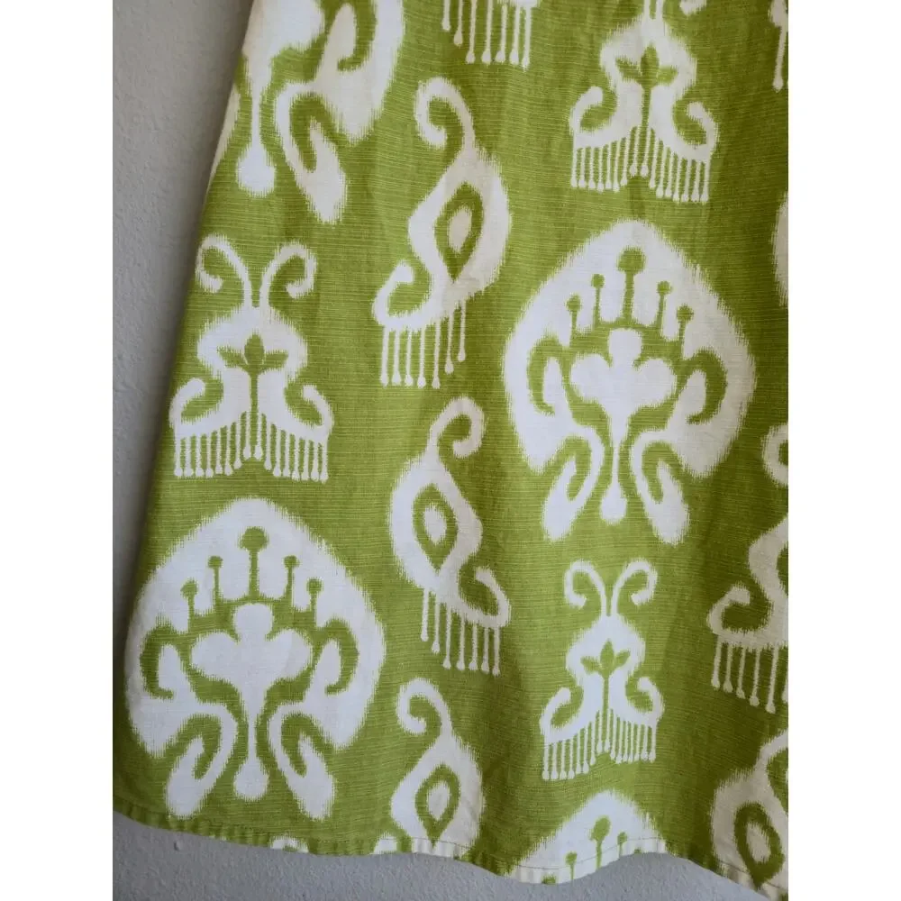 Gymboree Girls Green White‎ Ikat Bejeweled Collar Sleeveless Dress Size 8 2010=0